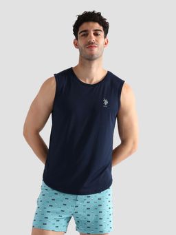 U.S. POLO ASSN. - Blue Solid Cotton Oev07 Vest