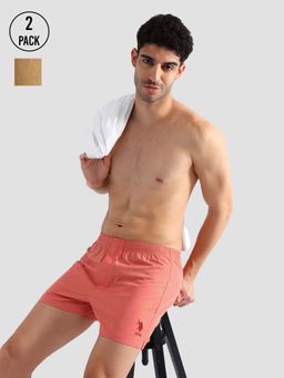 U.S. POLO ASSN. - Multi-Color Comfort Regular Fit Solid Oex08 Boxers (Pack of 2)