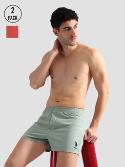 U.S. POLO ASSN. - Multi-Color Comfort Regular Fit Solid Oex08 Boxers (Pack of 2)