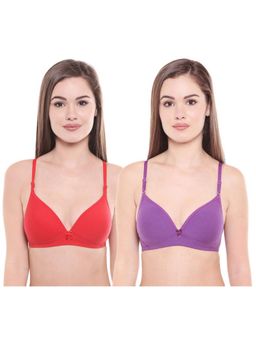 Bodycare - Pack Of 2 Lightly Padded T-Shirt Bra - Multi Color