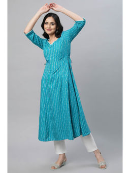 Aurelia - Teal Green Yarn Dyed Ethnic Kurta