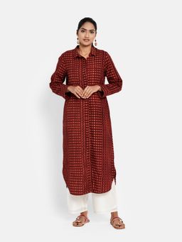 Fabindia - Cotton Linen Flax Printed Dress