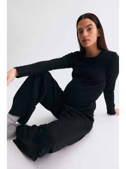 H&M - Women Black MAMA Pointelle Jersey T-Shirt & Pyjama