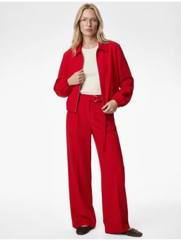 Koton - Long Sleeve Zip-Up Bomber Jacket with Pockets In Crepe Fabric