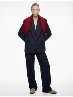 Koton - Viscose Blend Buttoned Wide Collar Blazer Jacket with Pocket Detail