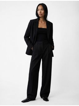 Koton - Wide Neck Long Sleeve Slim Fit Buttoned Pocket Detailed Blazer Jacket