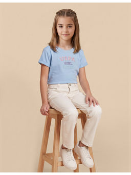 U.S. POLO ASSN. - Blue Cotton Half Sleeves Crew Neck Typography T-shirt
