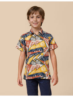 U.S. POLO ASSN. - Multi-Color Cotton Half Sleeves Collar Neck Graphic Shirt