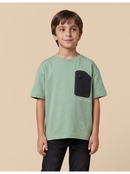 U.S. POLO ASSN. - Green Cotton Half Sleeves Crew Neck Solid T-shirt