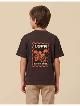 U.S. POLO ASSN. - Brown Cotton Half Sleeves Crew Neck Graphic T-shirt