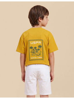 U.S. POLO ASSN. - Yellow Cotton Half Sleeves Crew Neck Graphic T-shirt