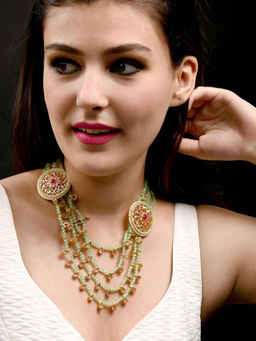 Odette - Mint Green Kundan Necklace Set