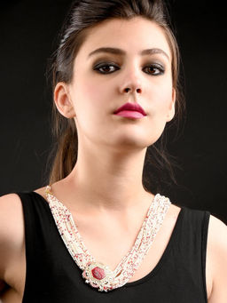 Odette - Red and White Kundan Jewellery Set