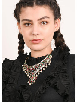 Odette - Red and Green Crystal Necklace Set