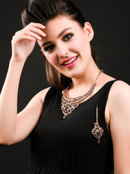 Odette - Purple Crystal Necklace Set