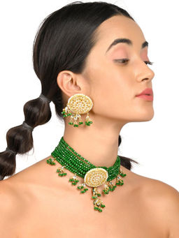 Odette - Gorgeous Green Pendant Choker Necklace Set For Women