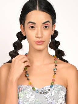 Odette - Vibrant Multicoloured Stone Necklace Set