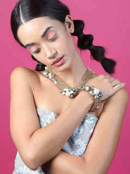 Odette - Designer Gold Embellished Necklace Set