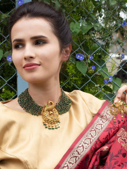 Odette - Delicate Traditional Peacock Necklace Set