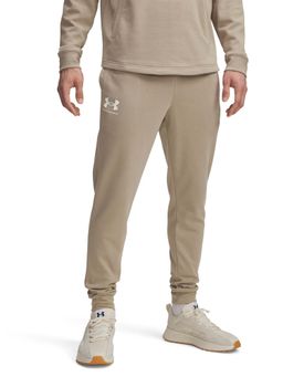 Under Armour - Men Beige Rival Fleece Joggers