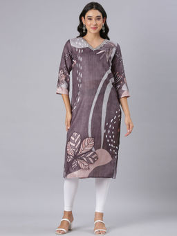 NEERU'S - Grey Straight Casual Tribal Kurtas