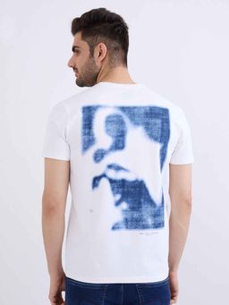 Spykar - White Printed Half Sleeves T-Shirt