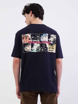 Spykar - Navy Blue Graphic Half Sleeves T-Shirt