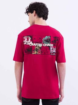 Spykar - Red Graphic Half Sleeves T-Shirt
