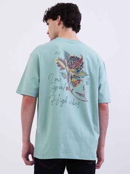 Spykar - Green Graphic Half Sleeves T-Shirt