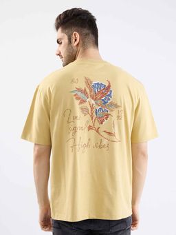 Spykar - Khaki Graphic Half Sleeves T-Shirt