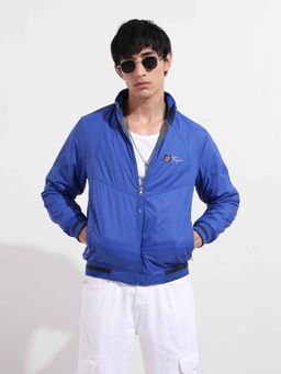 The Indian Garage Co - Blue Solid Full Sleeves Puffer Jacket