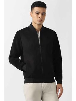 Van Heusen - Black Solid Full Sleeves Bomber Jacket