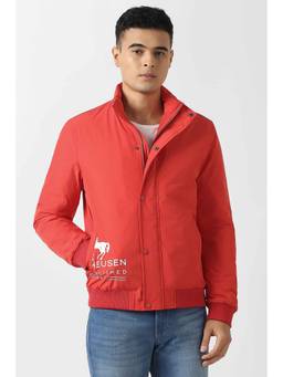 Van Heusen - Red Solid Full Sleeves Bomber Jacket