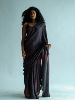 Suta - Printed Black Modal Saree