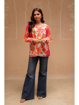 Juniper - Man Made Fiber Floral Printed Tunic