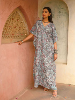 Aditi Wasan - Womens Multi-Color Kaftan Maxi Dress