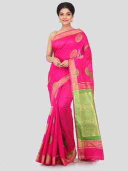 PinkLoom - Women's Cotton Silk Saree With Unstitched Blouse Piece