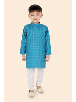 ETHNIKS NEURON - Boys Blue Stripes Kurta with Pyjama (Set of 2)