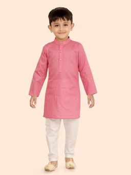 ETHNIKS NEURON - Boys Pink Printed Kurta with Pyjama (Set of 2)