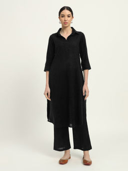 Thevasa - Women Black Solid/Plain Kurta