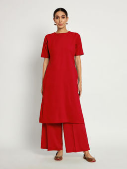 Thevasa - Women Red Solid/Plain Kurta