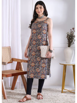 Vbuyz - Women Blue Floral Kurta