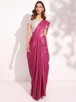 Fabindia - Pink Silk Woven Tassels Saree Without Blouse