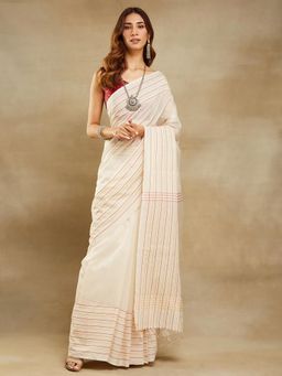 Fabindia - Natural Cotton Silk Blend Maheshwari Sari