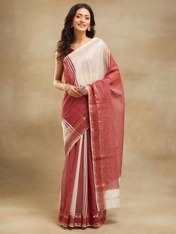 Fabindia - Natural Cotton Silk Blend Maheshwari Sari
