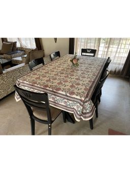 Stole & Yarn - Floral Jaipuri Seater Cotton Table Cover