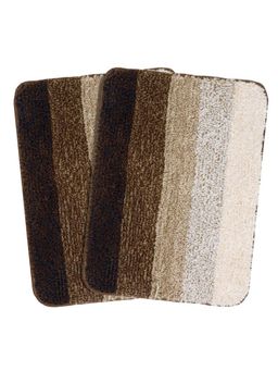 Saral Home - Brown Microfiber Anti Skid Bath Mat 38x50 cm (Pack of 2)