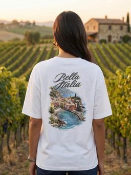 Nobero - White Oversized Graphic T-Shirt