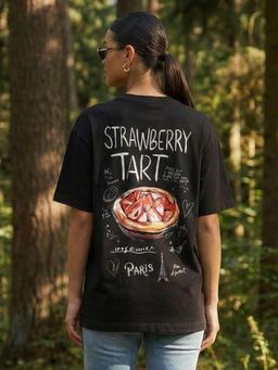 Nobero - Black Oversized Graphic T-Shirt