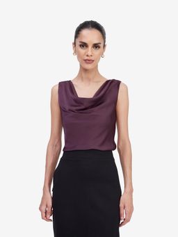 Strong And Brave - Wine Relaxed Fit Solid Plain Top
